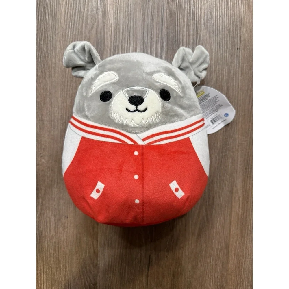 Squishmallow Shaun‎ the Schnauzer Red Varsity Jacket 8'' Plush